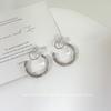 Aretes Metálicos en Forma de C Sin Perforaciones, Aretes Redondos Geométricos Simples, Aretes Personalizados de Disco Espiral para Mosquitos Estilo Cool