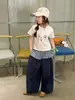 Ropa Infantil Floral y Xun Pantalones Largos para Niña 2026 Verano Nuevo Estilo Coreano Cuadros Falso Dos Piezas Versátil para Superponer Moderno