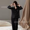 Pijama de Seda Gelada para Mulheres, Manga Longa Calça Longa para Primavera e Verão, Estilo College Gato Kt Roupa de Dormir, Atacado com Elásticos de Cabelo, Hello Kitty