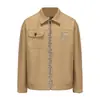 Chaqueta casual versátil de resorte retro americana para hombre, corte holgado, cuello camisero, con cremallera, chaqueta corta de trabajo, marca trendy ins