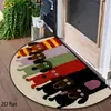Felpudo Decorativo Interior Semicircular Estilo Americano Temu, Alfombrilla de Pie Absorbente de Agua y Resistente a Manchas para Baño, Alfombrilla de Piso Resistente al Desgaste y Fácil de Cuidar para Habitación