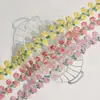 Opciones Multicolores Disponibles, Encaje Bordado de Poliéster Rosa, Pequeñas Flores Delicadas, Código de Barras Hidrosoluble Accesorio para el Cabello Hanfu