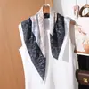 Lenço Quadrado Elegante Floral 70cm para Mulheres, Lenço de Seda Suave e Gracioso, Novo Lenço Decorativo Versátil de Primavera e Verão, Lenço de Pescoço para Mulheres