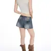 Juvenile Laranja # Shorts jeans bordados estilosos e da moda para mulheres, cintura baixa, justos, que levantam o bumbum, hot pants sexy e versáteis