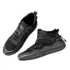 Zapatos de hombre de cuero genuino Gongyang 2026 zapatos casuales transpirables para hombre zapatos deportivos antideslizantes de suela blanda zapatos de viaje de caña alta
