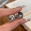 Brincos de Argola com Pingente de Bola de Gelo Triturado Cintilante "Sparkling" para Mulheres Leve Luxo Elegante Novos Brincos de Alto Valor