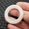 Hebilla de jade blanco Hetian de Xinjiang Colgante de jade Anillo de jade calcita Colgante de anillo de correr Colgante de collar Colgante de jade Colgante de coche