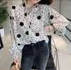 Camisa Estampada de Otoño para Mujer Nueva Retro Estilo Hong Kong Camisa Holgada de Estilo Perezoso Top de Manga Larga Camisa Base Trendy