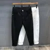 Verão Novo Jeans Branco Stretch Tendência Marca Jeans Masculino Slim-fit Skinny Estilo Coreano Tendência High-end Comprimento no Tornozelo Calças Vestuário Masculino