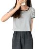 Camiseta de Manga Corta con Bordado de Corazón y Cuello Cuadrado para Mujer, Nuevo Estilo Coreano Verano 2026 Ajuste Delgado Versátil