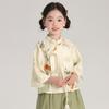 2024 Verão novo terno infantil novo estilo chinês Caqui Ruyi série Meninas vestido estilo nacional terno