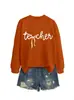Amazon eBay site independente moda casual simples versátil feminino estilo tech outono e inverno gola redonda manga longa moletom