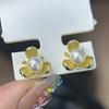Acessórios DIY Brincos de pérola em prata de lei S925 suporte vazio para brincos brincos de flor doce brincos de prata 5-8mm