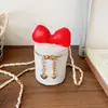 Mini Cubo Bordado con Hilo para Niños 2026 Nuevo Estilo Lindo Moño Cadena de un Solo Hombro Bolso Cruzado