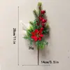 Decoraciones de Rama de Bayas Navideñas, Agujas de Pino Artificiales, Ramas de Flores con Frutos Rojos, Accesorios de Decoración Navideña, Adornos de Rama Navideña