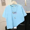 Ropa Infantil Camiseta de Verano de Manga Corta para Niños Algodón Puro Suave Estampado de Dibujos Animados Cuello Redondo Camisa Niño Pequeño Casual Versátil Manga Media