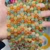 Cuentas de Disco de Ágata Verde Aventurina y Seda Dorada, Cuentas de Barril, Cuentas Redondas Materiales para Accesorios de Joyería DIY Cristal Natural Cuentas de Buda Retorcidas a Mano Venta al por Mayor