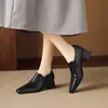 ZHR Zapatos de mujer de corte profundo estilo retro 2026 otoño nuevos mocasines de tacón grueso estilo británico para el trabajo zapatos pequeños de cuero