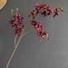 Simulación 3 Tenedores Flor de Orquídea Mariposa Fénix Orquídea de Cuatro Estaciones Flor Pequeña Cymbidium Modelo Hogar Nórdico Habitación de Modelo Hotel Boda Decoración Flor Artificial