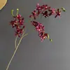 Simulación Orquídea Phalaenopsis de Tres Ramas Orquídea de Cuatro Estaciones Flor Pequeña Cymbidium Modelo Nórdico para el Hogar Habitación de Modelo Hotel Decoración de Boda Flor Artificial