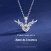 Fornecimento ao vivo pt950 banhado a platina com seu colar incrustado com oito corações e oito flechas zircão imitação pingente de diamante