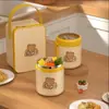 Taza Portátil para Desayuno, Pequeña Lonchera Térmica, Lonchera, Lonchera para Microondas, Taza para Sopa de Acero Inoxidable Grado Alimenticio 316, Lata para Sopa