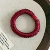 Elástico de Cabelo Scrunchie Vermelho de Cetim com Laço de Pérola para Ano Novo para Mulheres, com Toque de Luxo, Adequado para Penteados de Coque