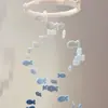 Día de San Valentín Doble Espiral Peces del Océano Carrillón de Viento Bordado Hecho a Mano Kit de Materiales DIY Decoración Colgante Creativa Regalo para Mejor Amigo