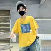 2026 Nueva Camiseta de Manga Corta Estilo Fresco de Street Dance Camiseta de Moda para Niños Grandes Camiseta de Verano para Niños Top de Algodón Puro Ropa de Verano para Niños
