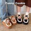 Calzado de Exterior Galleta de Nariz Roja Cálidas Botas de Nieve para Mujer Invierno Nuevo Cordón Bisel Zapatos de Algodón del Noreste Ins