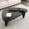 Mesa de Café Triangular Simple Mesa Auxiliar Minimalista para Apartamento Pequeño Mesa Ovalada Estilo Antiguo Lujo Ligero Mesa Pequeña Estilo Celebridad de Internet Mesa Moderna Ultra-Minimalista