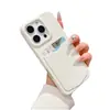 Funda para Teléfono con Textura de Cuero de Manzana con Ranura para Tarjeta Adecuada para iPhone 16 Pro Max, Funda de Teléfono de Lujo de Gama Alta con Soporte para Tarjetas