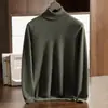 Suéter Pulôver Masculino Liso de Gola Alta Tamanho Grande Outono/Inverno 2026 Casual de Negócios para Jovens e Meia-Idade Malha de Cashmere
