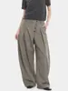 Calça Reta Curva de Botão com Design Retro Americano para Homens e Mulheres, Calça de Perna Larga Desconstruída Estilo Old Money com Toque de Luxo, Calça Casual