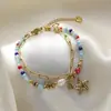 Pulsera de alta gama transfronteriza Pulsera de piedra natural perla bohemia nuevo acero inoxidable color estrella de mar cristal