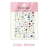 Estilo Simples Coreano Ins Borboleta Pequena Floral Adesivos para Unhas Gravados Frescos Graffiti DIY Adesivos 3D Gravados
