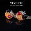 Aretes Originales Nuevos Estilo Francés con Marca Retro Vintage Flores de Alta Gama 24K Nuevo Estilo Chino Aretes Sexys