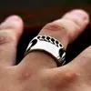 Guerrero de Acero anillo de cadena de motocicleta de acero inoxidable vintage estilo de motocicleta moda personalidad acero de titanio joyería de mano de moda para hombre