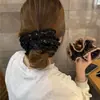 Scrunchie Japonês e Coreano de Menina com Flores Pequenas Estilo Ins Retrô para Coque Elástico Dupla Camada para Rabo de Cavalo Corda de Acessório de Cabelo de Celebridade da Internet