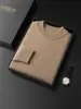 Nuevo suéter de cachemira para hombre de otoño e invierno, cuello semi-alto, tejido de siete puntos engrosado, jersey holgado, suéter base de punto de lana de color liso