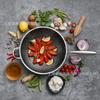 Wok de acero inoxidable con fondo plano antiadherente y diseño de panal, para uso doméstico, con bajo contenido de humo, sin revestimiento, para cocina de inducción y cocina a gas universal.