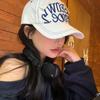 Estilo K de Ins Blogger Mismo Sombrero de Pico de Pato Bordado para Mujer en Primavera y Verano Calle Versátil Gorra de Béisbol Pequeña con Cara