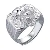 Anillo Pixiu de Moneda de Plata y Cobre Estilo Étnico Retro con Significado de Riqueza Auspiciosa y Tesoro Anillo Pixiu Ancho para Hombre Anillo Abierto