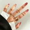 Conjunto de Anéis Articulados Cruzados Nova Abertura Conjunto de 10 Peças Anel de Laço Design Feminino de Senso Niche Anel em Forma de 8