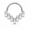 Anillo nasal cerrado sin costuras de aleación de titanio G23 con incrustaciones de circonita Zhenping, aro para tabique nasal y hueso de la oreja, joyería nasal finamente tallada F136