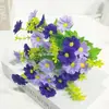 Flores Artificiais, Flores Falsas, 28 Cabeças de Orquídeas Saltitantes, Margaridas Pequenas, Flores Decorativas, Flores de Seda, Flores de Plástico, Flores de Tecido, Crisântemos Selvagens de Engenharia Externa
