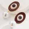 Nuevos Pendientes Retro de Diseño Ojos de Diablo Geométricos Clavos para Oreja de Oro Antiguo Pendientes de Plata de Moda con Cierre de Mariposa