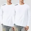 [230g] Camiseta de manga larga para hombre, corte holgado, cuello redondo, adecuada para primavera y otoño, capa interior fina, camiseta básica versátil