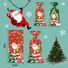 Bolsas de Dulces Navideños Transfronterizas Nuevas 2026, Bolsas de Regalo para Pasteles, Bocadillos y Galletas con Copos de Nieve, Bolsas Planas de Opp con Cuerda para Atar