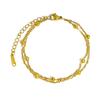 Nuevo Estilo ins Diseño Nicho Lujo Ligero Doble Capa Simple Distintivo Pulsera de Cuentas Redondas Pulsera Mejor Amiga para Mujer